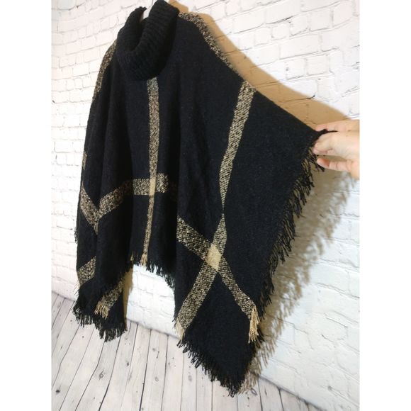 Larry Levine, Black & Tan Shawl, OS - Picture 3 of 7